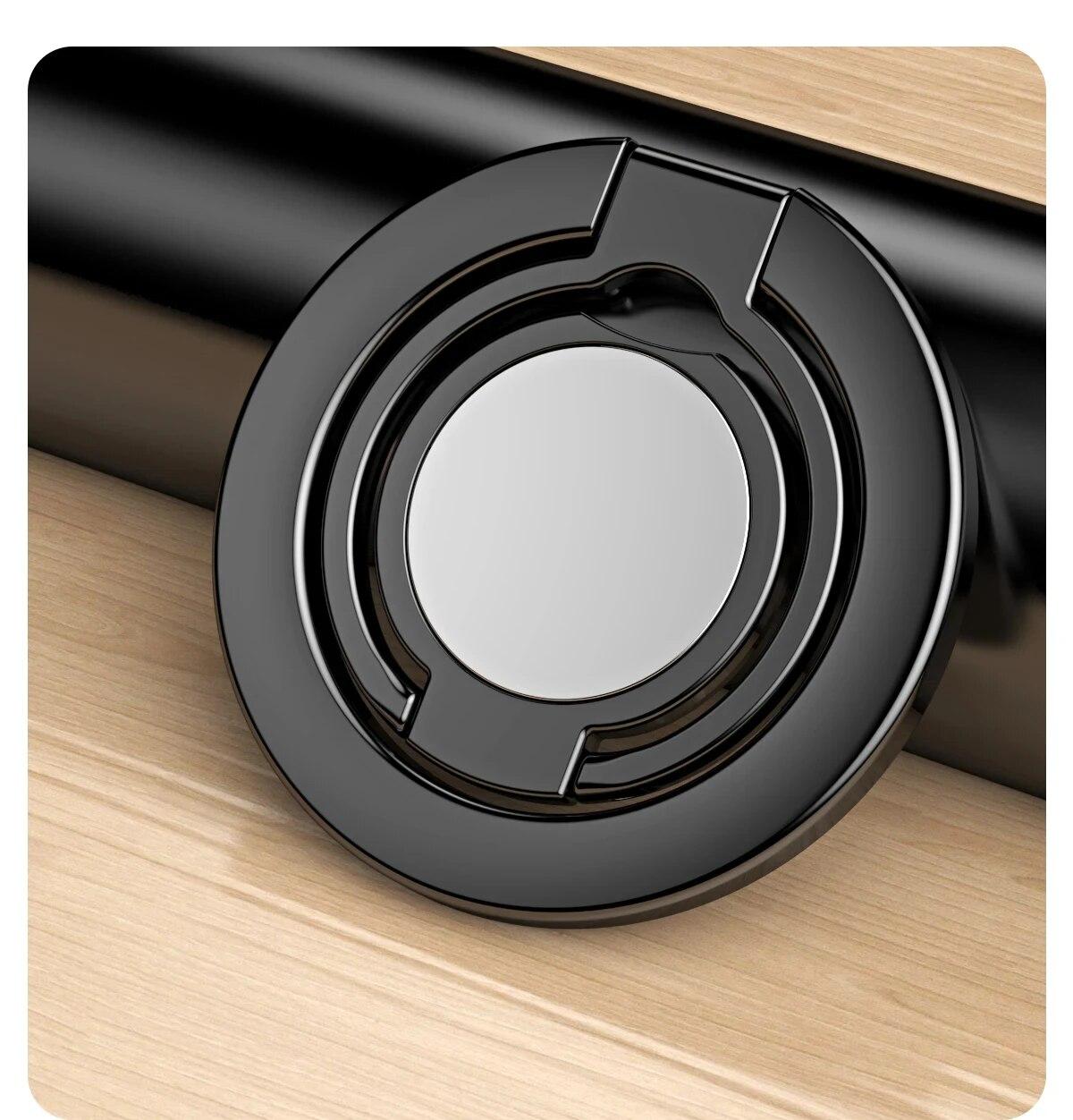 

Магнитный держатель-кольцо для мобильного телефона, автомобильный, регулируемый, для серии iPhone, материал из цинкового сплава, ультратонкий, настольный, вращающийся, портативный чёрный