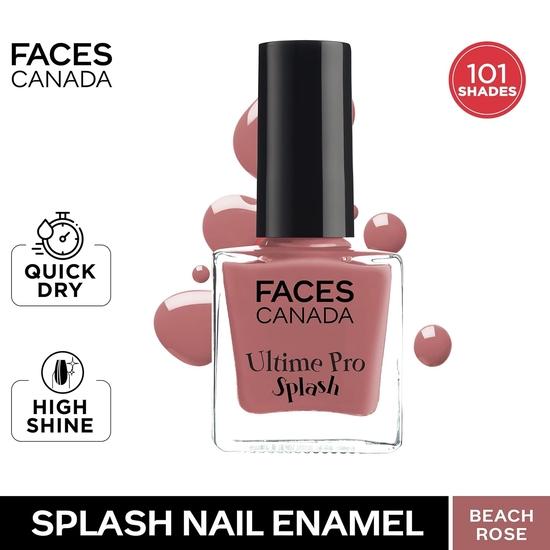 FACESCANADA Ultime Pro Splash Nail Enamel - Beach Rose 157 (8Ml)|Quick Drying & Faces Canada Ultime Pro Splash Nail Enamel