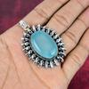Blue Chalcedony 925 Solid Sterling Silver Pendant, Handmade Gemstone Pendant Jewelry, Gifts For Wife Brand New Pendant