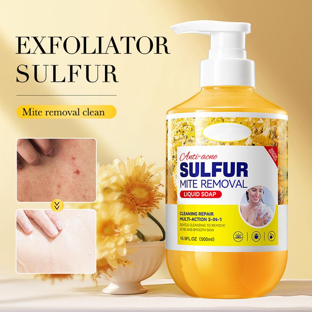 El gel de ducha antiácaros con azufre se utiliza para la picazón en la piel y puede limpiar y nutrir eficazmente la piel seca, agrietada y con picazón.