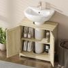 Bathroom Vanity Unit, Under-Sink Cabinet, 2 Doors, Shelf, 60 x 30 x 60 cm, Oak