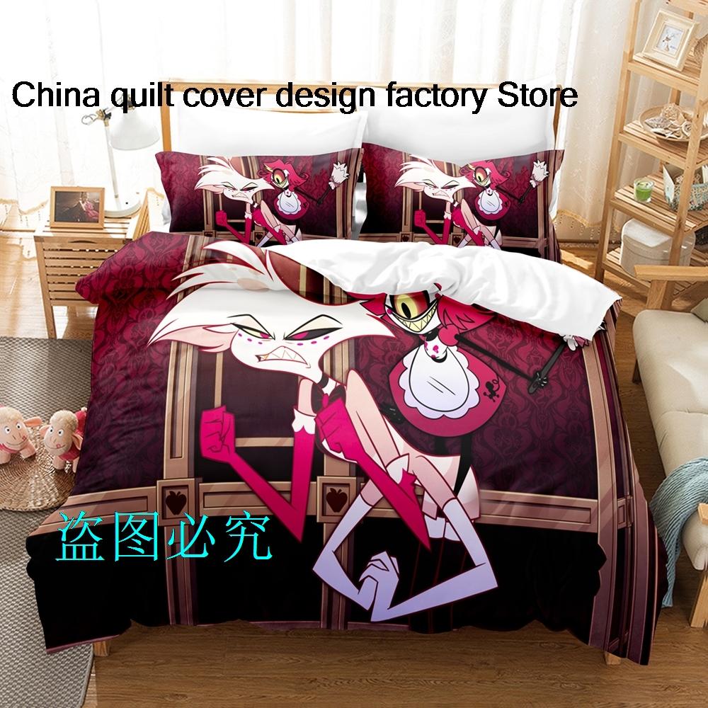 Comforter Hazbin Hotels Bedding Set Single Twin Full Queen King Size Bed Set Aldult Kid Bedroom s 3D Anime Bed