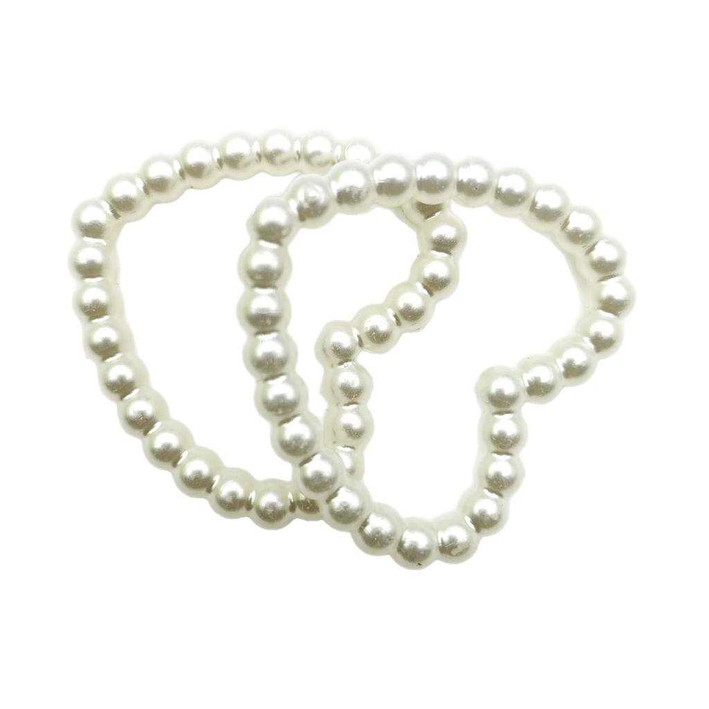40mm Pearlescent Hollow Heart Imitation Pearl Beads for DIY Pendant and Phone Chain Decor