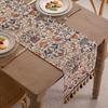 Yarn-Dyed Jacquard Tassel Trim Ins Coffee Table/TV Stand/Bed Decorative American Retro Bohemian Table Poly-Cotton Tablecloth