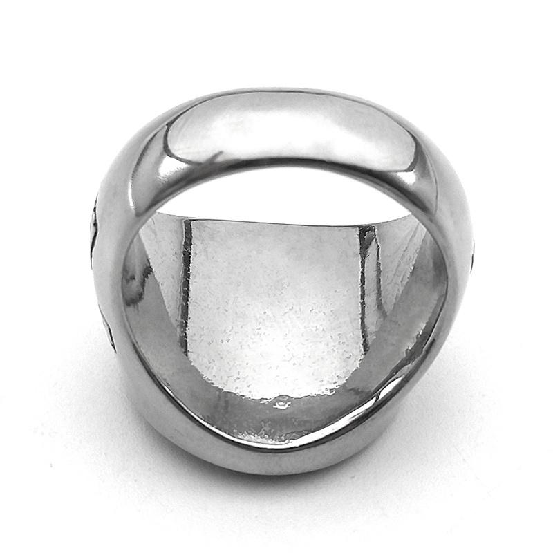 Fashion Simple Praying Hands Jesus Stainless Steel Cross Ring for Women Men Silver Color Hip Hop Ring Jewelry Gift R607
