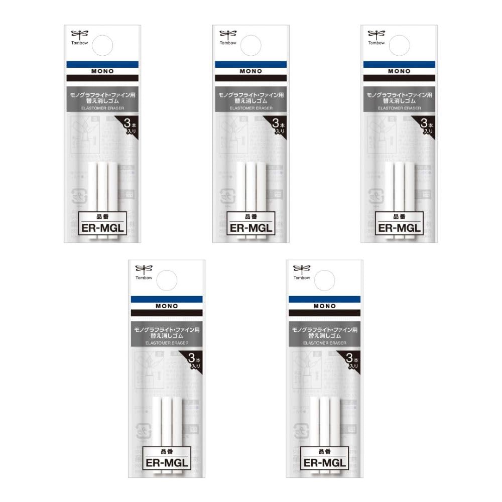 Tombow MONO Mechanical Pencils MONO Graph Light and MONO Graph Fine Replacement Eraser ER-MGL-5P белый