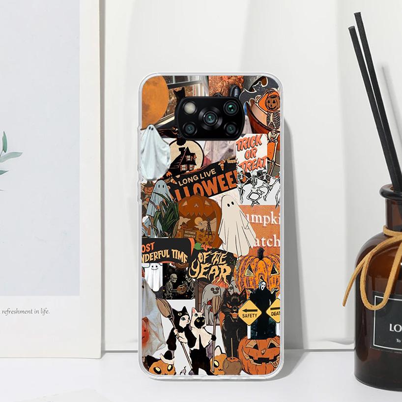Halloween Fall Art Witch Cat Phone Case For Xiaomi Poco X7 X6 X5 M7 M8 Pro F7 Ultra Redmi 15C 15 13C 13 12C 12 10 10C 10A Art Fu