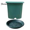Breathable Resin Plant Pots Flowerpot with Drainage Holes And Saucer, Pot for Indoor Outdoor Self Draining Nursery Plants, Lightweight Thickened