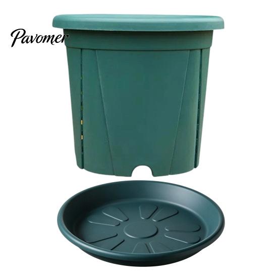 Breathable Resin Plant Pots Flowerpot with Drainage Holes And Saucer, Pot for Indoor Outdoor Self Draining Nursery Plants, Lightweight Thickened