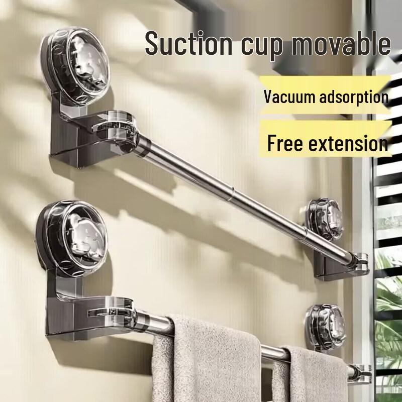 

Punch-Free Ret retractable Suction Cup Towel Rack