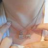 Kang Kang Luxury H Bag Necklace: Sterling Silver & 18K Rose Gold Diamond Pendant for Women