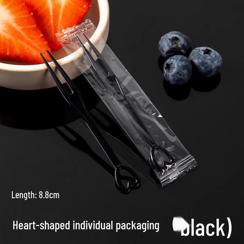 High-End Clear Plastic Disposable Fruit & Cake Forks - Individually Wrapped Skewers