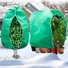 1Pc Plant Protection Bag Winter Garden Breathable With Zip Drawstring Against Freeze Plant Cover Non-woven Fabric