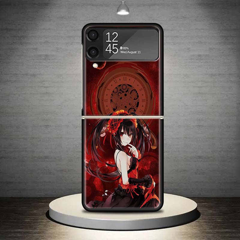 Date A Live Tokisaki Kurumi Phone Case For Samsung Galaxy Z Flip 7 6 5 4 3 5G Shockproof Cover Z Flip7 Flip6 ZFlip5 Flip3 Flip4
