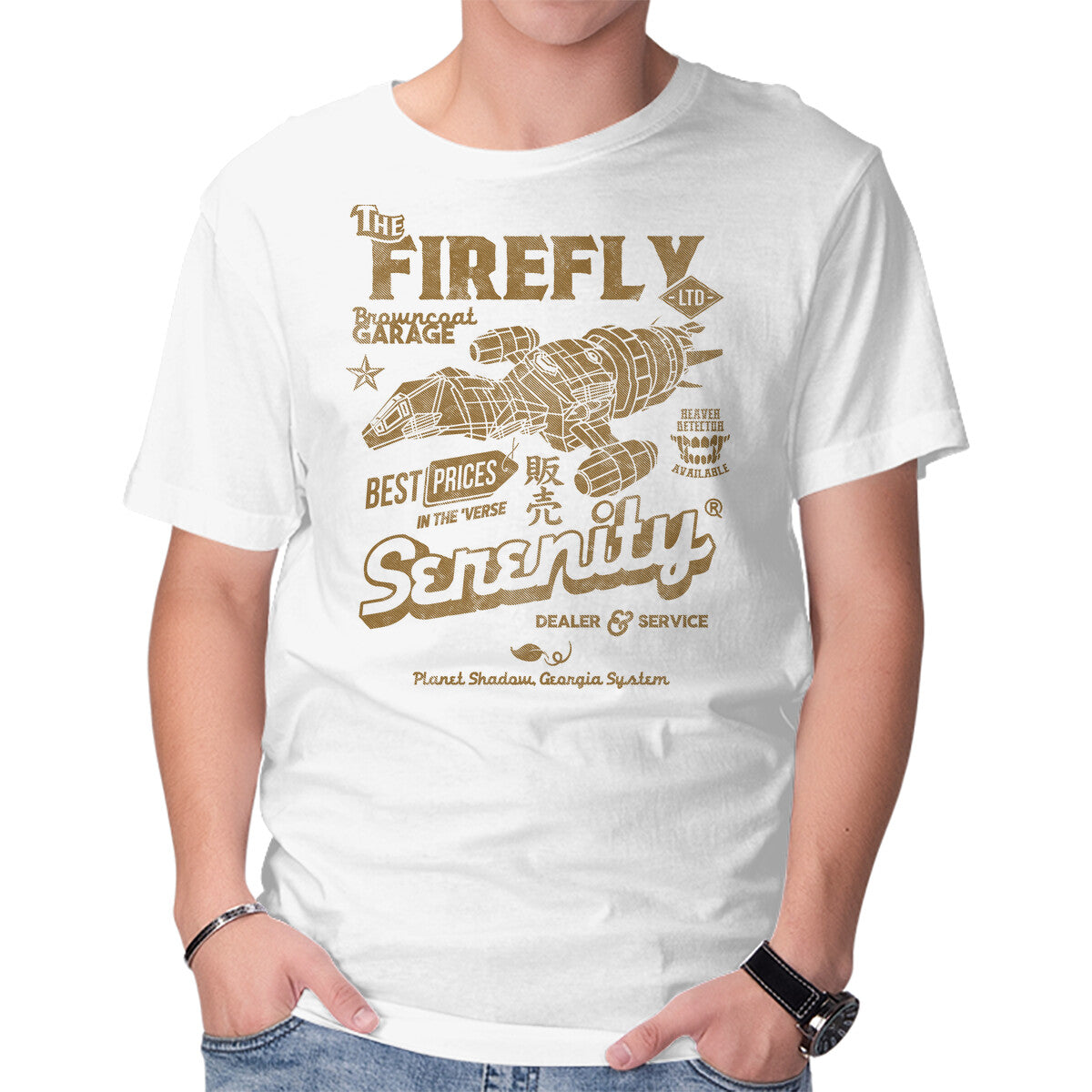 Unisex Crew Neck T-Shirt Firefly Garage Graphic Short Sleeve Casual Tee XS