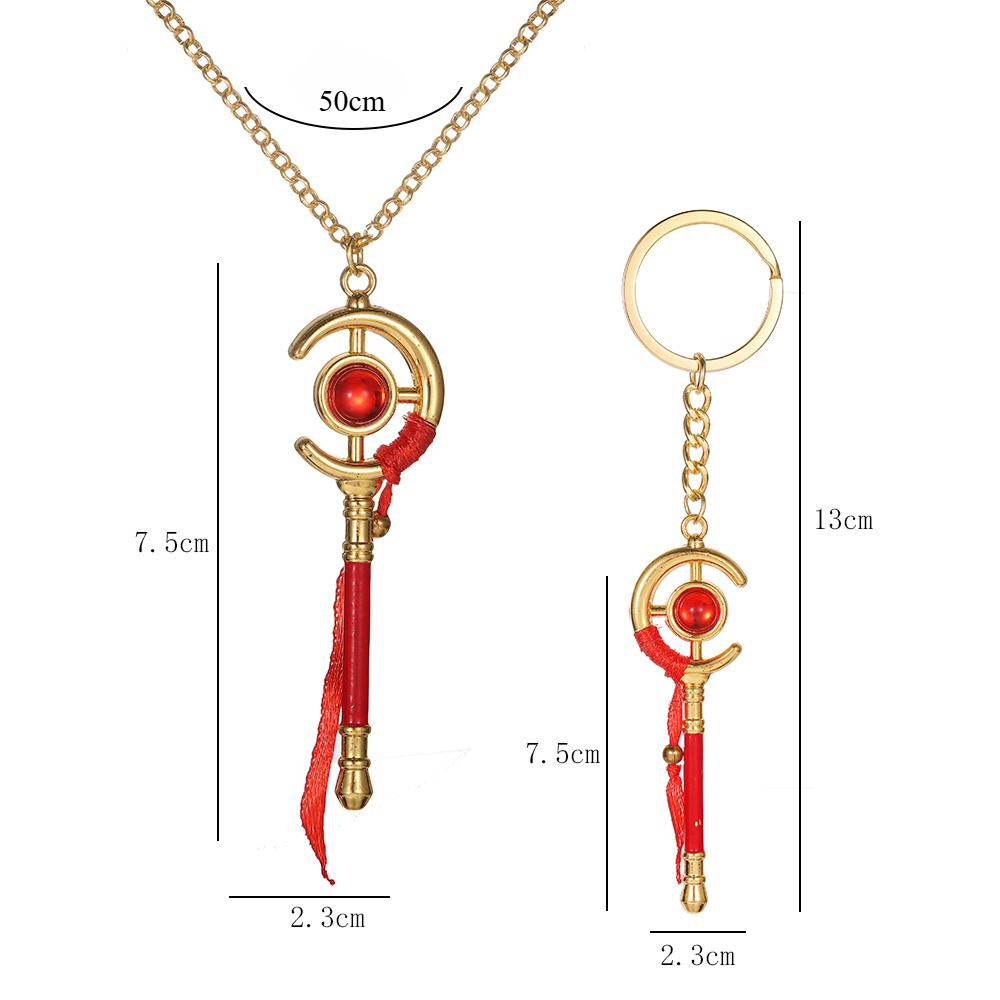 New Fashing Necklace Cartoon Magic Wand Pendant Keychain Necklace Anime Cosplay Gift For Girls Props Anime fan gift