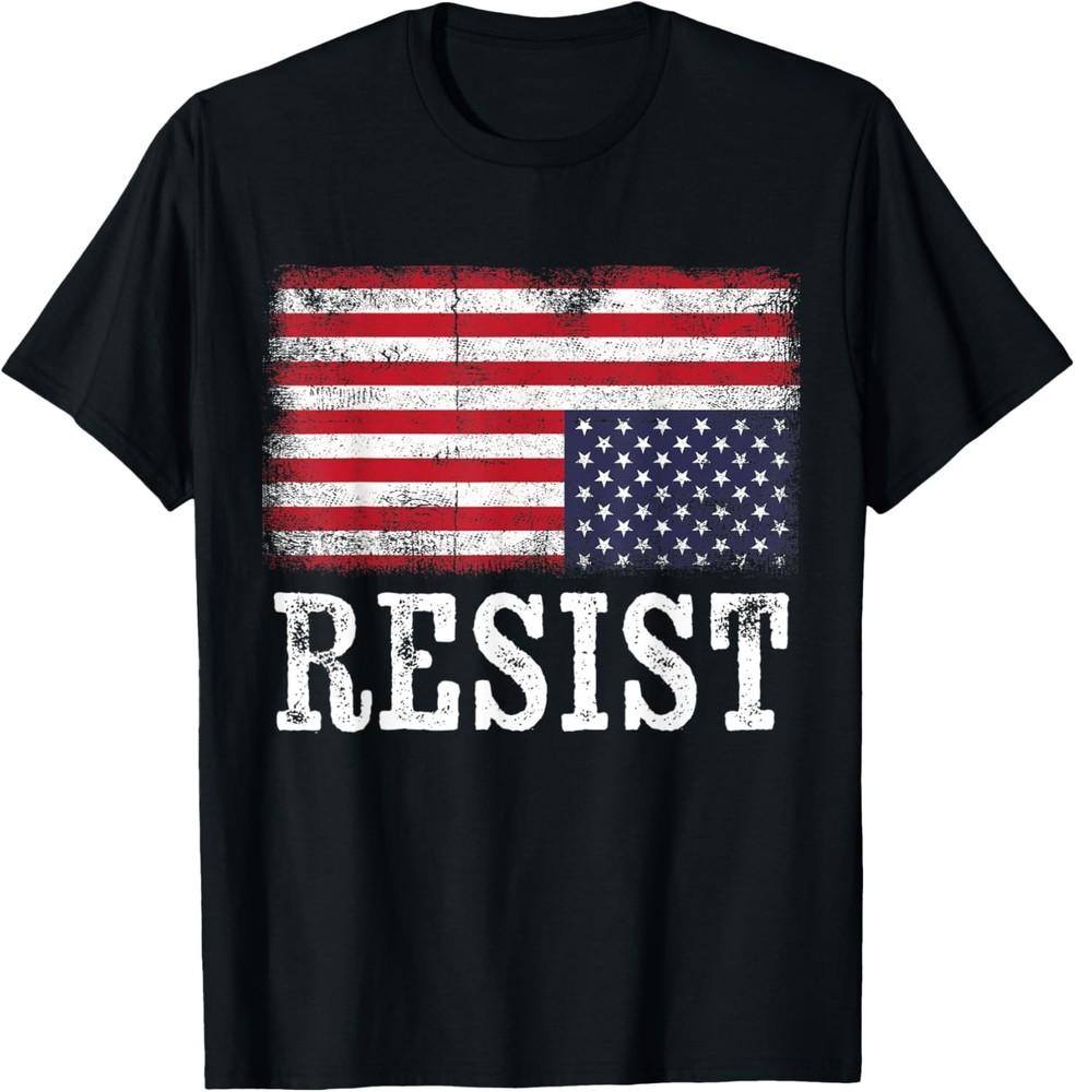Upside Down American Flag Resist Distress United States USA T-Shirt Unisex T-Shirt L