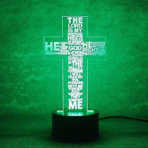 3D Jesus God Cross Night Light Lamp Illusion Lights 7 Color Changing Touch Switch Table Desk Decoration Lamps