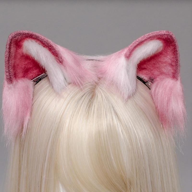 Animal Cosplays Headband Furry Ears Hair Accessories Hair Clip for Women Girls