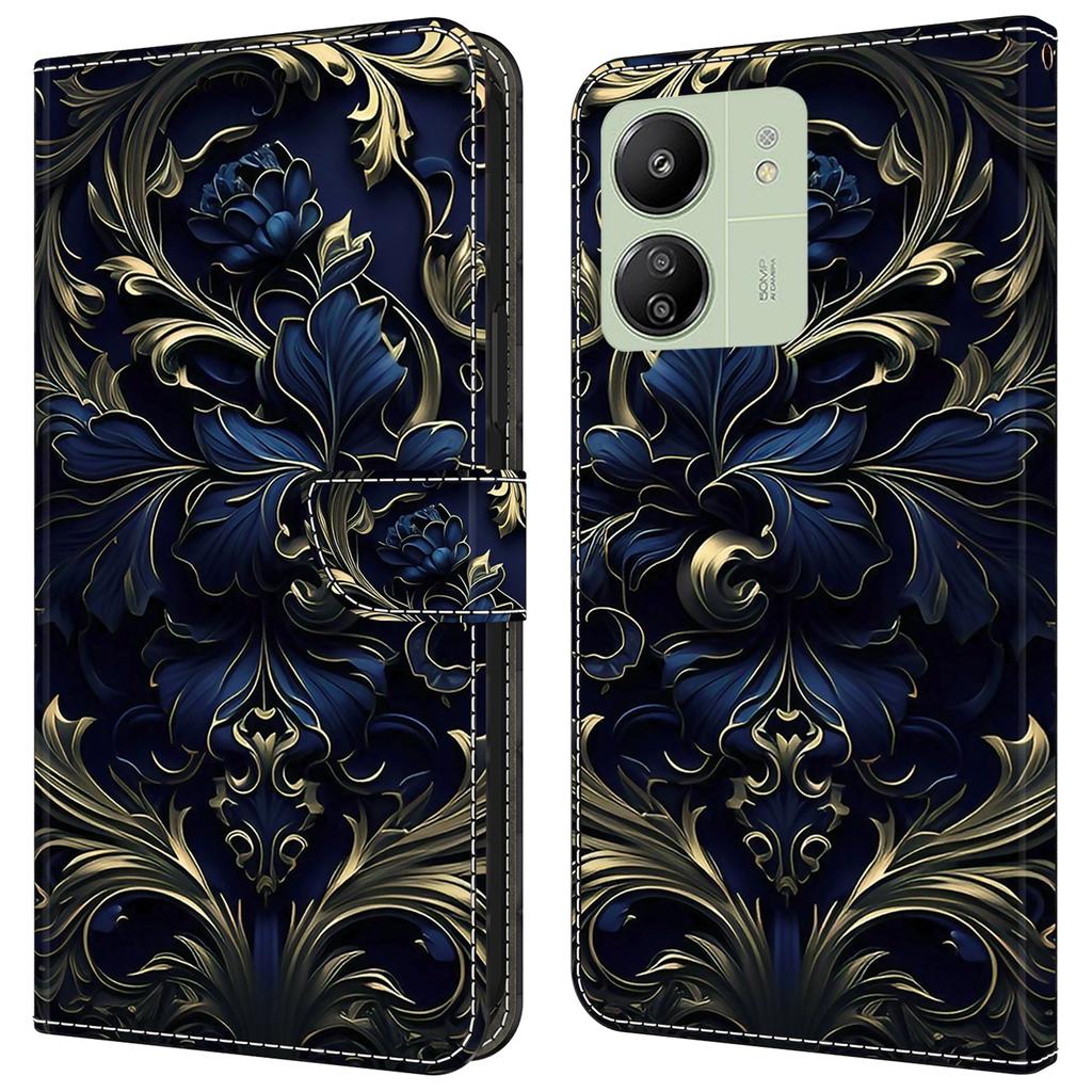 For Xiaomi Redmi 13C 4G/13C 5G/Poco C65 4G/Poco M6 5G/13R 5G Case Pattern PU Leather Card/Cash Slots Phone Cover