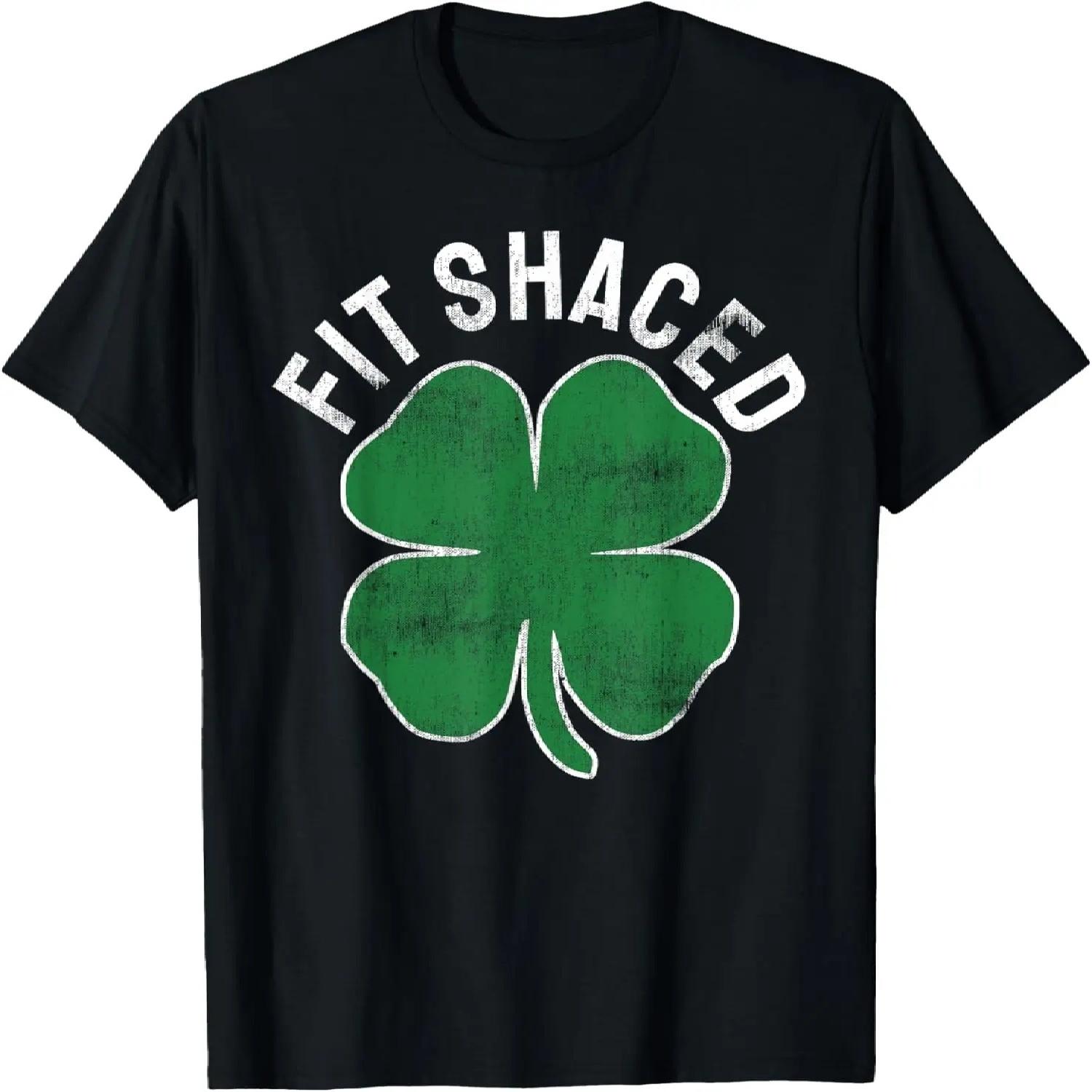 St Patricks Day Fit Shaced Funny Irish Drinking Shamrock T-Shirt S чёрный