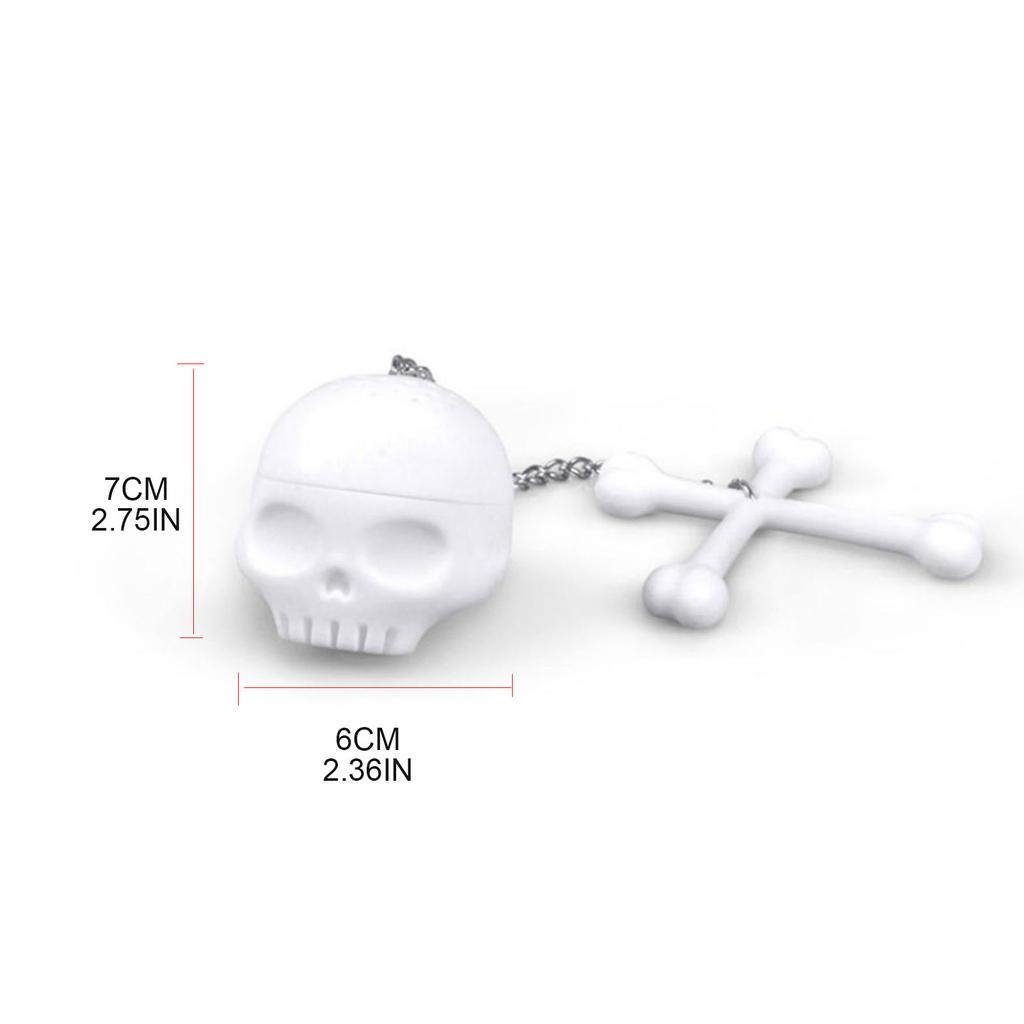 Teesieb für lose Teeblätter, Knochenschädelform, Gewürzsieb, Silikon-Teebeutelsieb, Gewürzfilter, einfache Verwendung