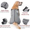 Dog Recovery Suit for Hid Leg, Soft Stretchy Pants for Hip Thigh Wound Protective Sleeves to Prevent Licking (Grey, XL(Reference Weight 13-22 lbs))
