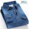 Men's Trendy Spring Classic Cotton Denim Long-Sleeve Shirt with Double Pockets