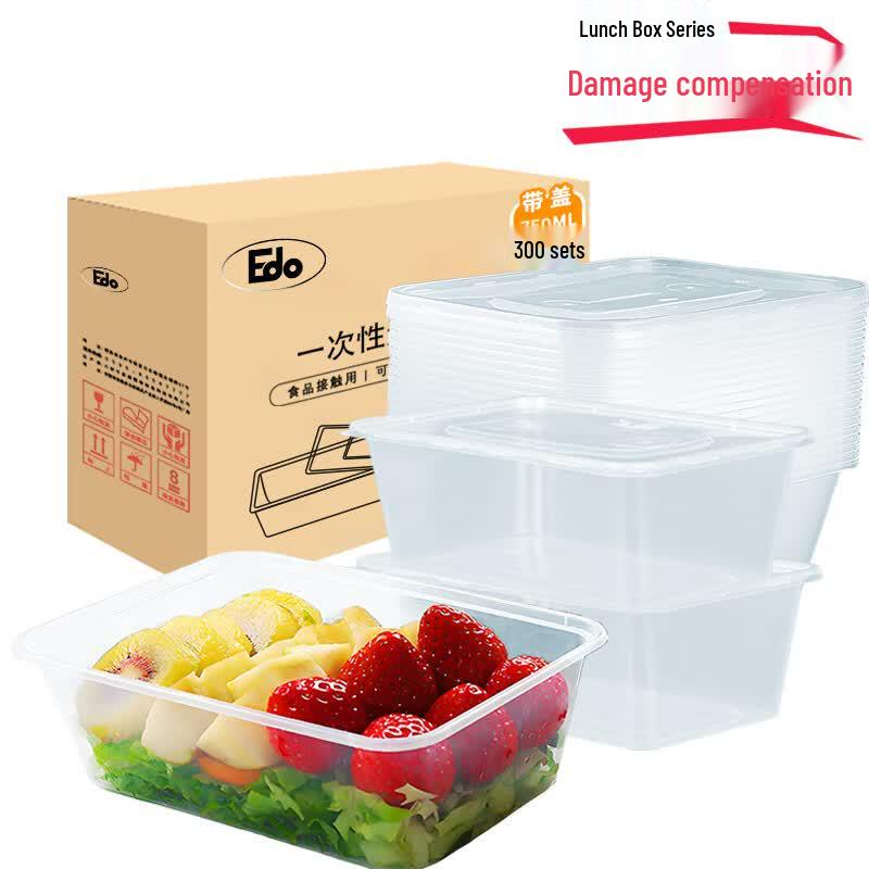 Edo Disposable Transparent Food Containers with Lids