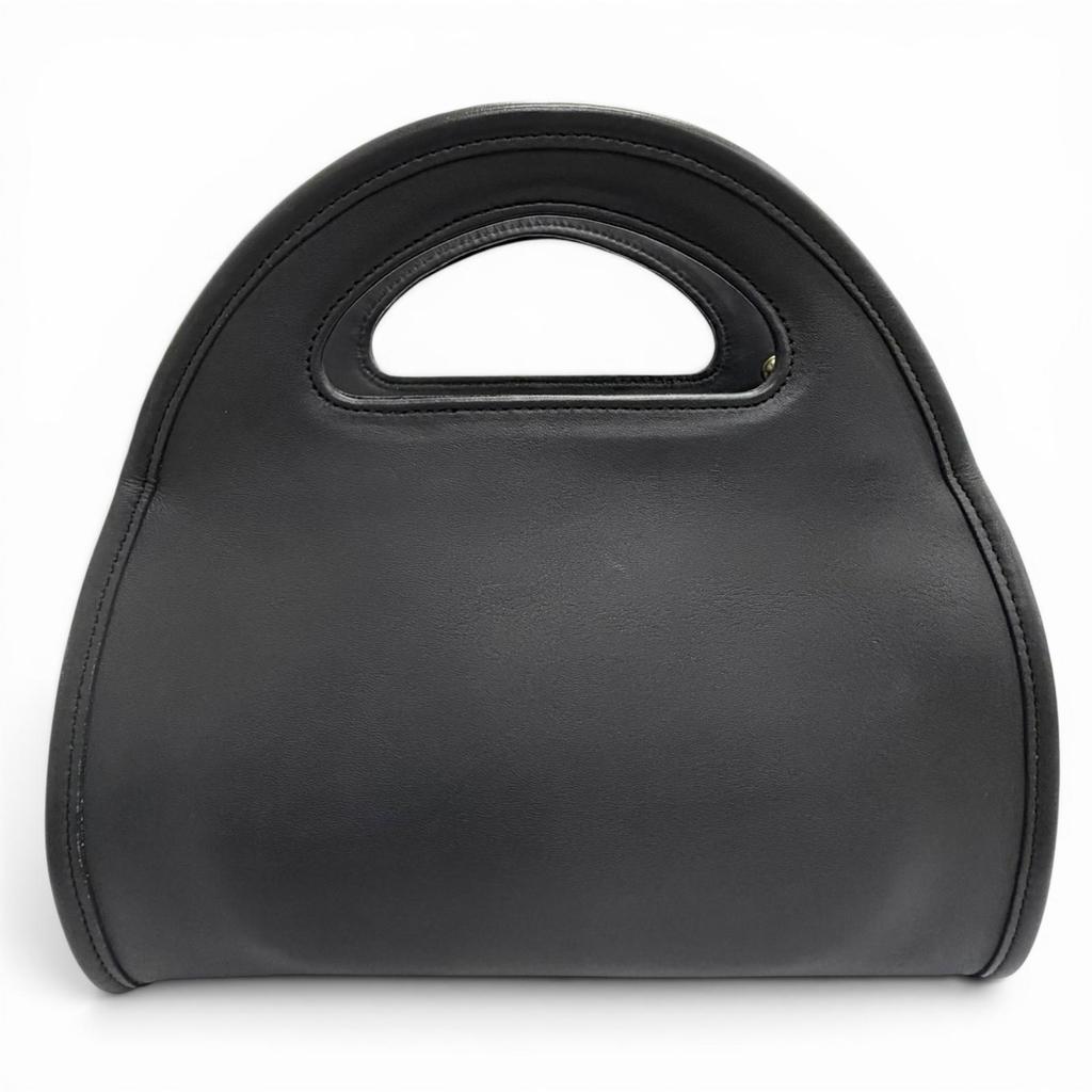 Excellent COACH Old Coach 2-Way Handbag/Shoulder Bag Black Glove Leather 9942 Used