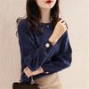 Fashion Solid Color Crew Neck Knitted Sweater Long Sleeve Autumn and Winter New Loose Pullover Versatile Top Women's Sweater