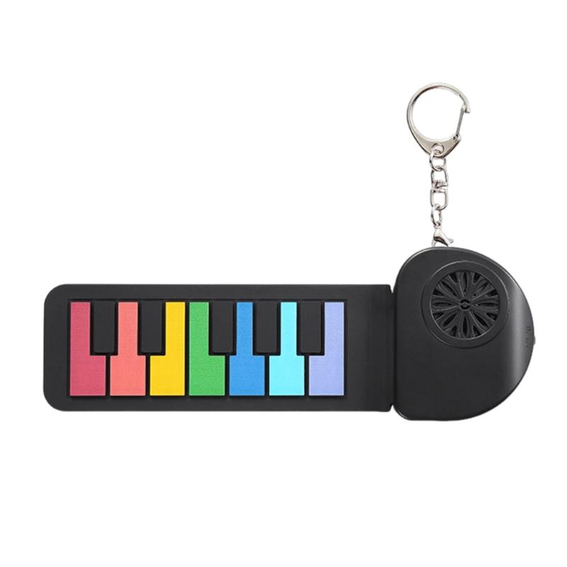 Rolls Up Electronic Piano Foldable Silicone Electronic Keyboard Portable Keychain Piano for Outdoor Activities Enduring
