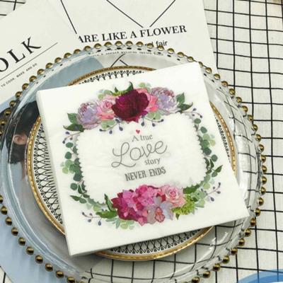 Disposable Party Napkin Double Layer 20 Pieces/Pack Wedding Love Character Pattern