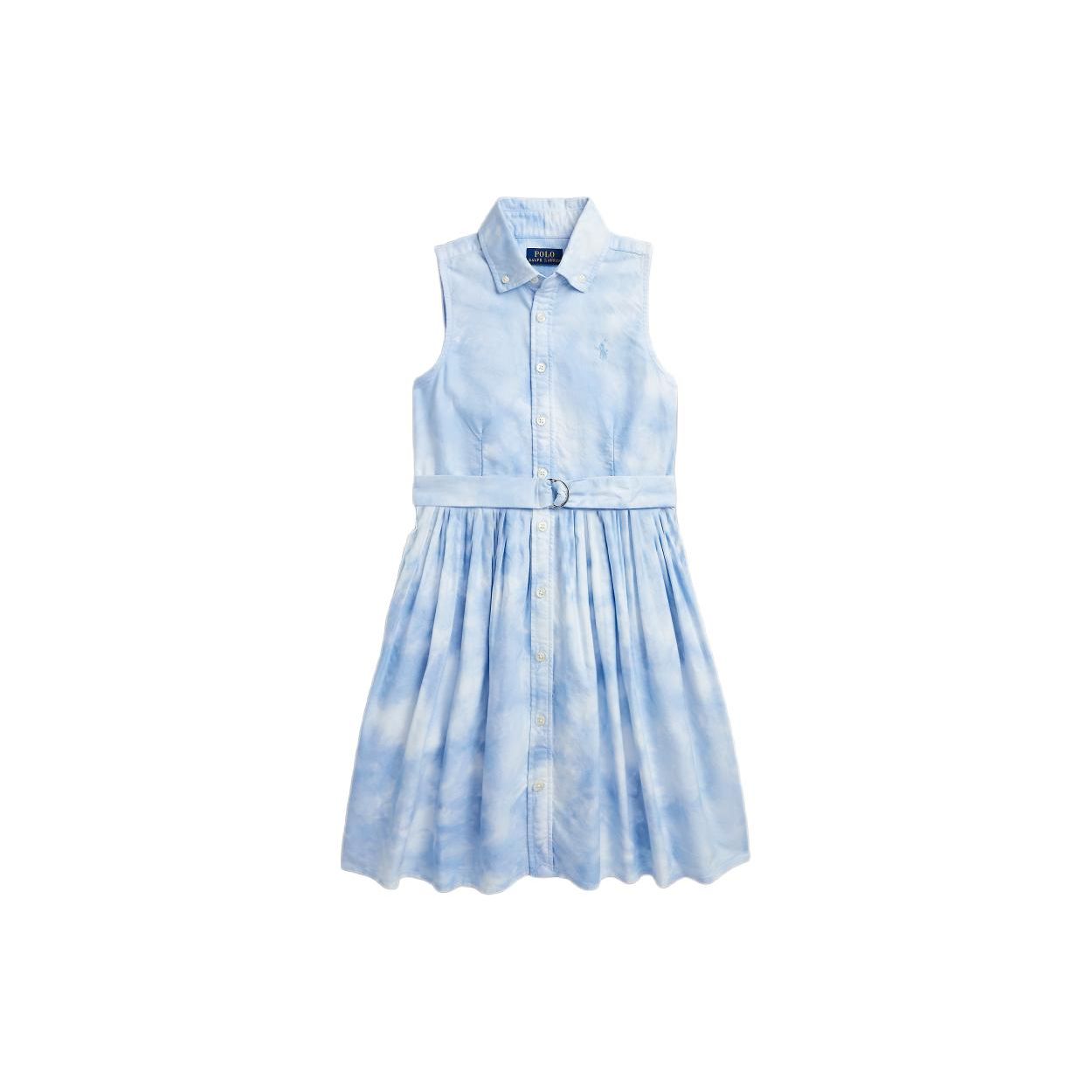 

Платье Polo Ralph Lauren SS24 Принт с логотипом и буквами Тай-дай Однобортное Приталенное Без рукавов Детское платье Индиго CWPODRSG3D20782-400 L