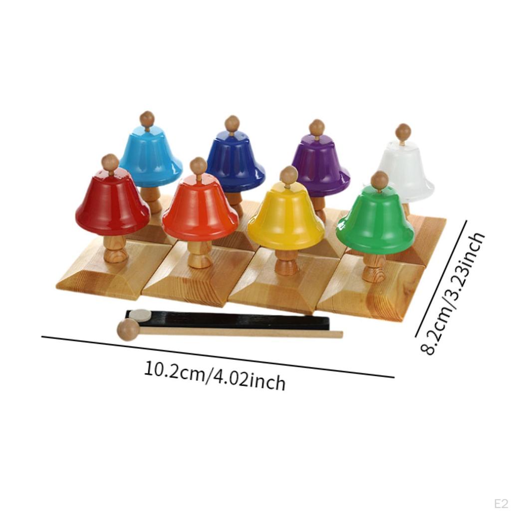 8-nutowe dzwonki ręczne Montessori, kolorowe, przenośne, zabawki muzyczne dla dzieci, instrument perkusyjny dla dorosłych