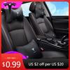 Car Sticker 2025 New PU Leather Car Seat Neck Pillow Headrest Rest Cushion For Tesla Model 3 Model S X Model Y Roadster Sp