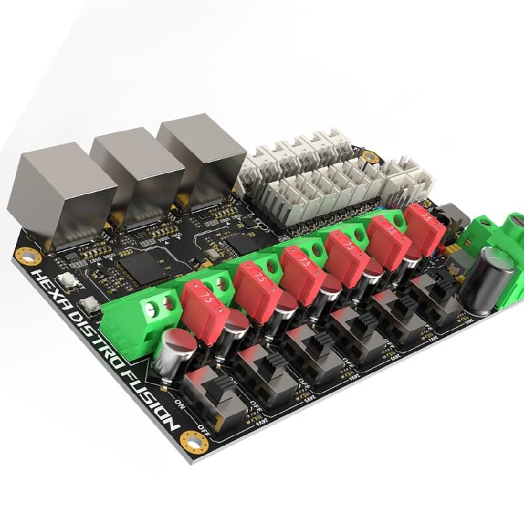 Multiple Head Printer Control Hub Hexa Distro Fusions 6 USB Port 6 CAN Connectors And DC24V Power Distribution System
