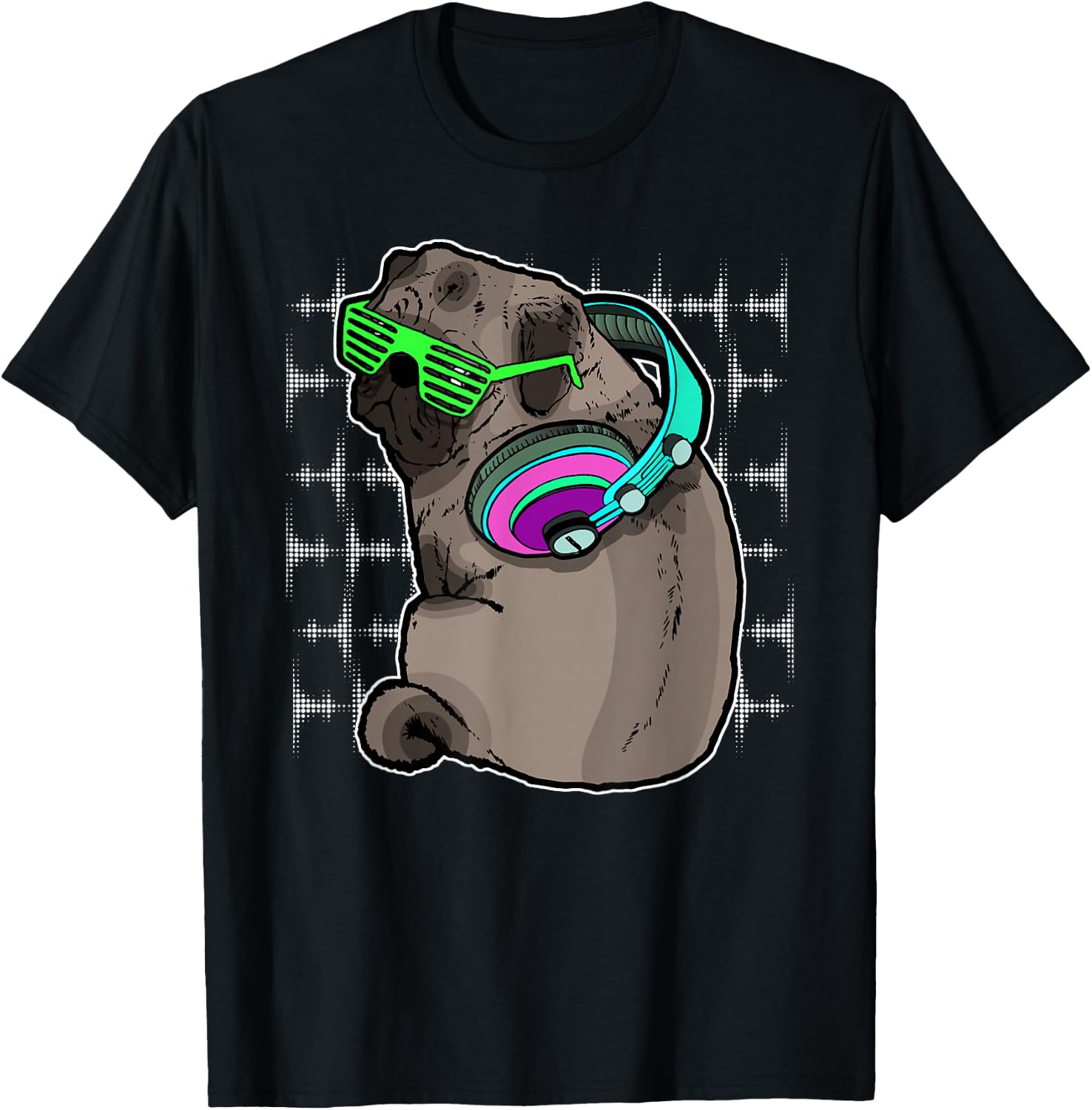 Pug Dj Music Lover Headphones Sound Funny Gift T-Shirt Unisex T-Shirt XXL