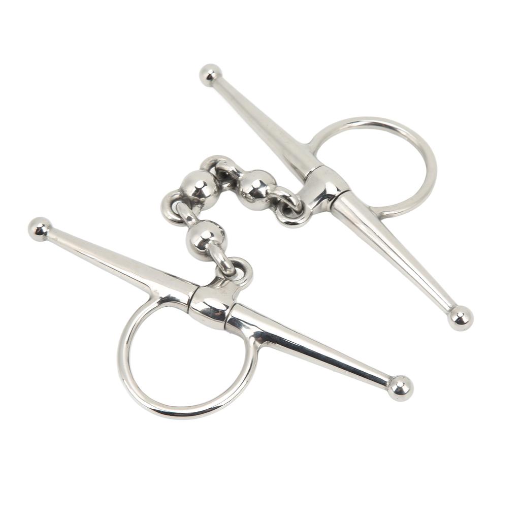 135mm Stainless Steel Horse Mouth Bit Horse Mouth Riding Full Cheek Snaffle Bit with Ball Chain