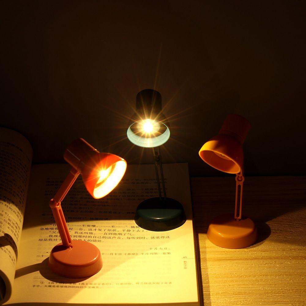 360° Rotating LED Lamp Doll Accessories Mini Reading Lighting Toy Furniture Dollhouse Table Light