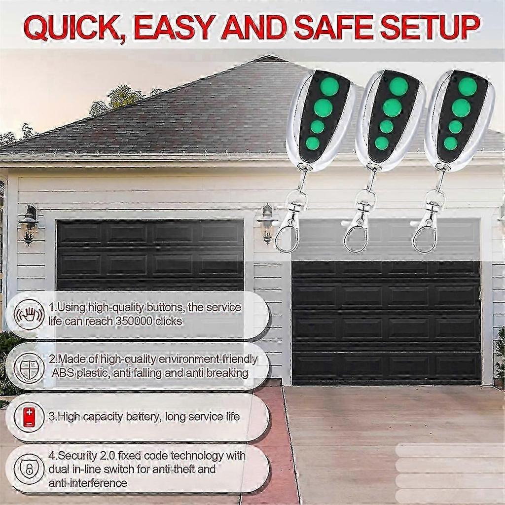 4 Pcs TOPENS M12 Garage Door Remote Control for Automatic Swing Gate Opener