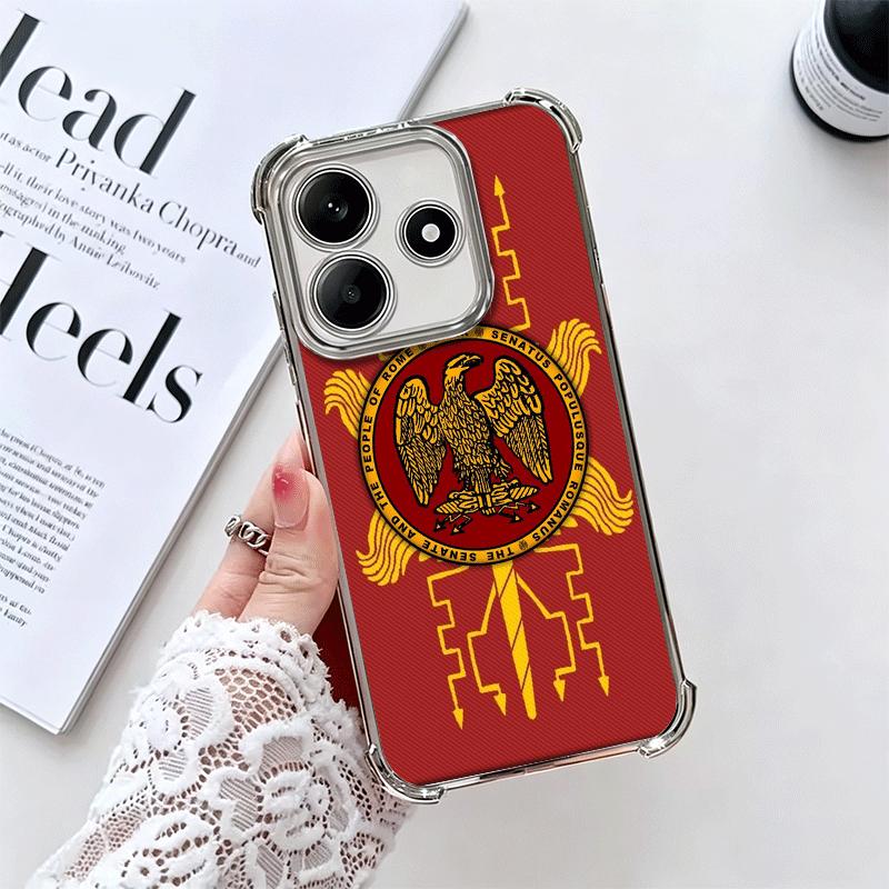 

SPQR Roman Imperial Legionv Soft Phone Case For Xiaomi Redmi Note 14 15 Pro Plus 13 12 11S 11T 5G 10 9S 9 Plating Anti-Fall Fund Redmi Note 11 Pro 5G