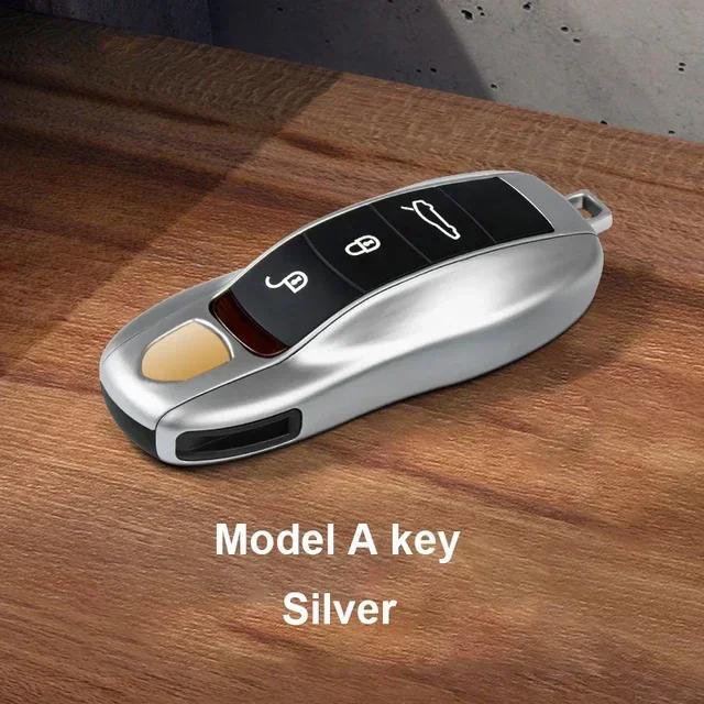 AABKV1 Solid Color ABS Car Key Case Cover Accessories For Porsche Panamera 2017 Cayenne 2018 2019 911 2020 2021 2022 2023 2024 Taycan
