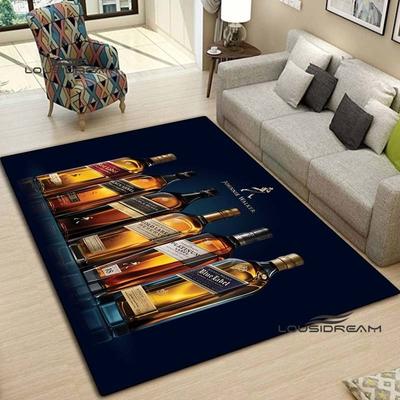 Klassischer Whiskey-Teppich und Vorleger von Johnnie Walker für Bar, Wohnzimmer, Schlafzimmer, großer Bereich, weicher Teppich, Arbeitszimmer, Veranda, Nachttisch, rutschfeste Matte