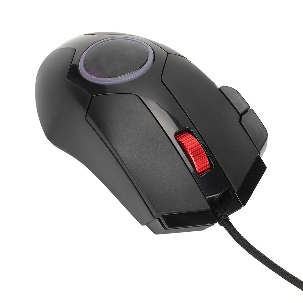 Gaming-Maus Kabelgebunden 8 Tasten RGB-Lichteffekt 6 Einstellbare DPI Gebogen Ergonomisch Shortcut Multifunktionstaste Computermaus Schwarz