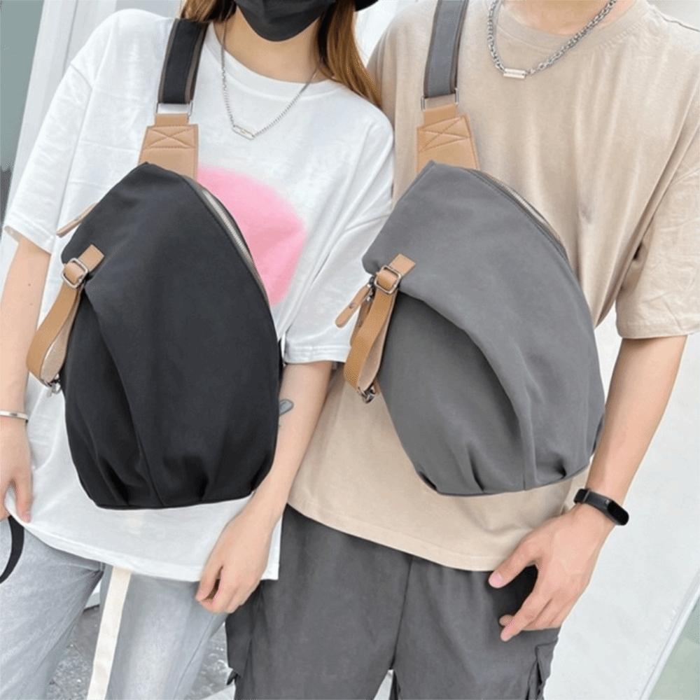 Large Capacity Nylon Crossbody Bag Solid Color Cycling Shoulder Bag Casual Phone Pouch  Unisex