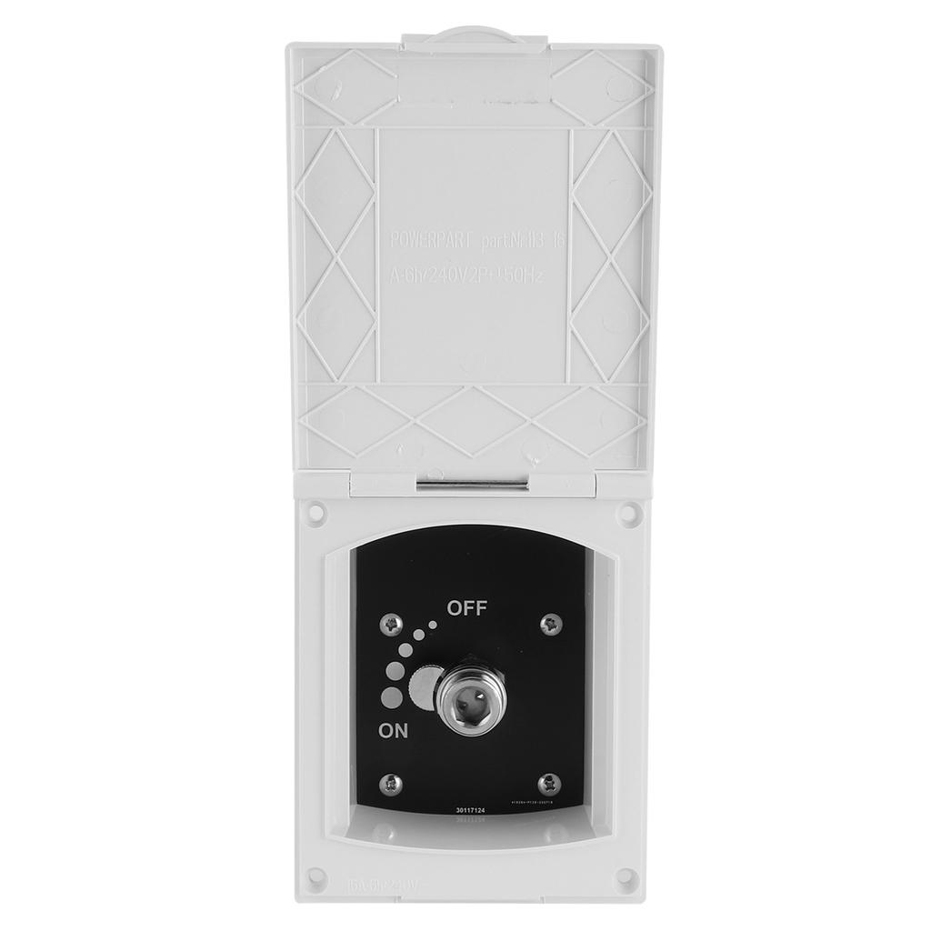 1 2in RV Exterior Shower Box Inlet and Outlet Interface White for Caravan RV Boat Motorhome Without Shower Hose Head