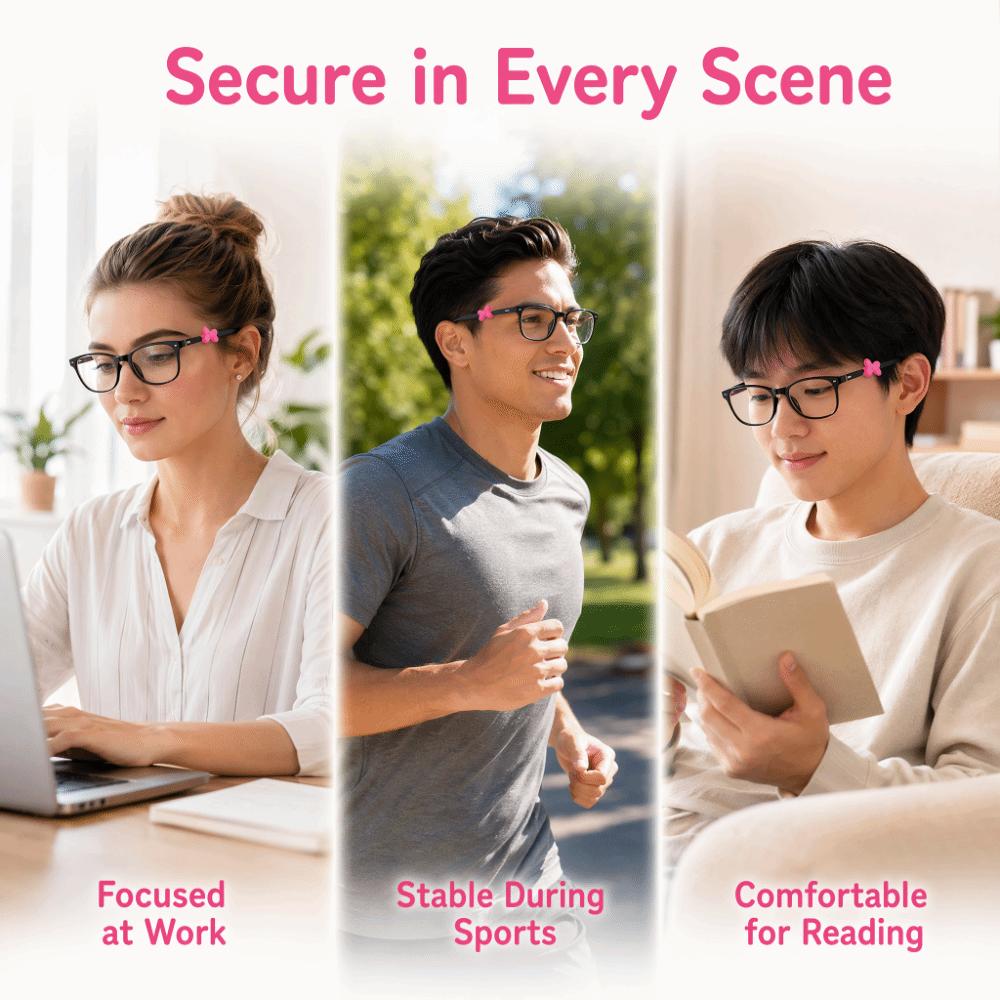 2Pcs Anti-slip Eyeglass Frame Decor Soft Silicone Eyeglass Ear Hooks Glasses Ear Grips  Daily Wear