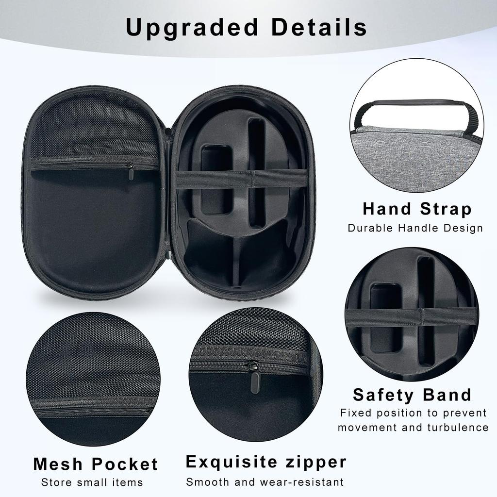 Hard Carrying Case for Apple Vision Pro VR Headset - Compatible with Battery & Charger Accessories, Handheld Design Storage Case