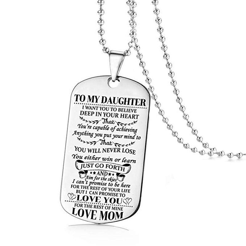 To Necklace Fashion My Son Daughter Dad Mom Dog Tag Birthday Gift Kids For